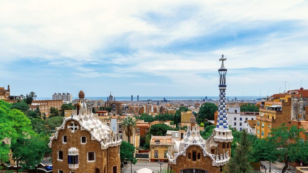 panoramic view barcelona multiple building s roofs view from parc guell spain_1268 18045